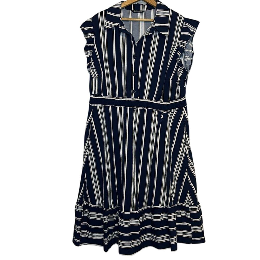 BloomChic Navy and White Striped Mini Dress